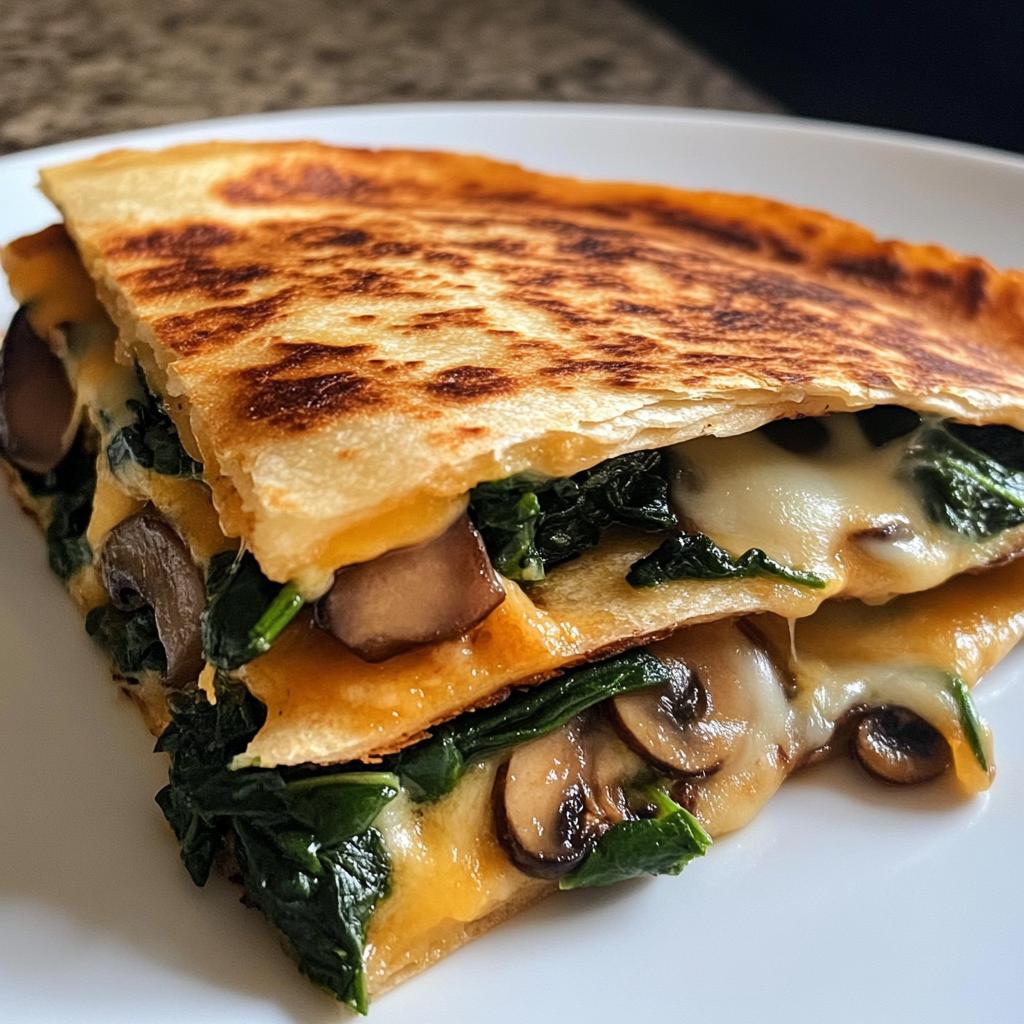 30-Minute Baked Spinach Mushroom Quesadillas: Cheesy Perfection