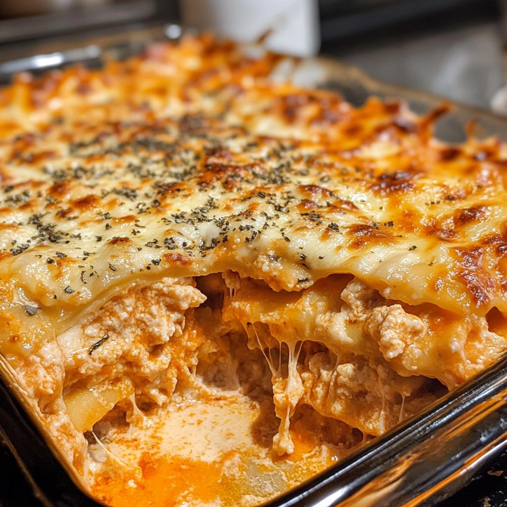 Buffalo Chicken Lasagna with a Ranch Twist