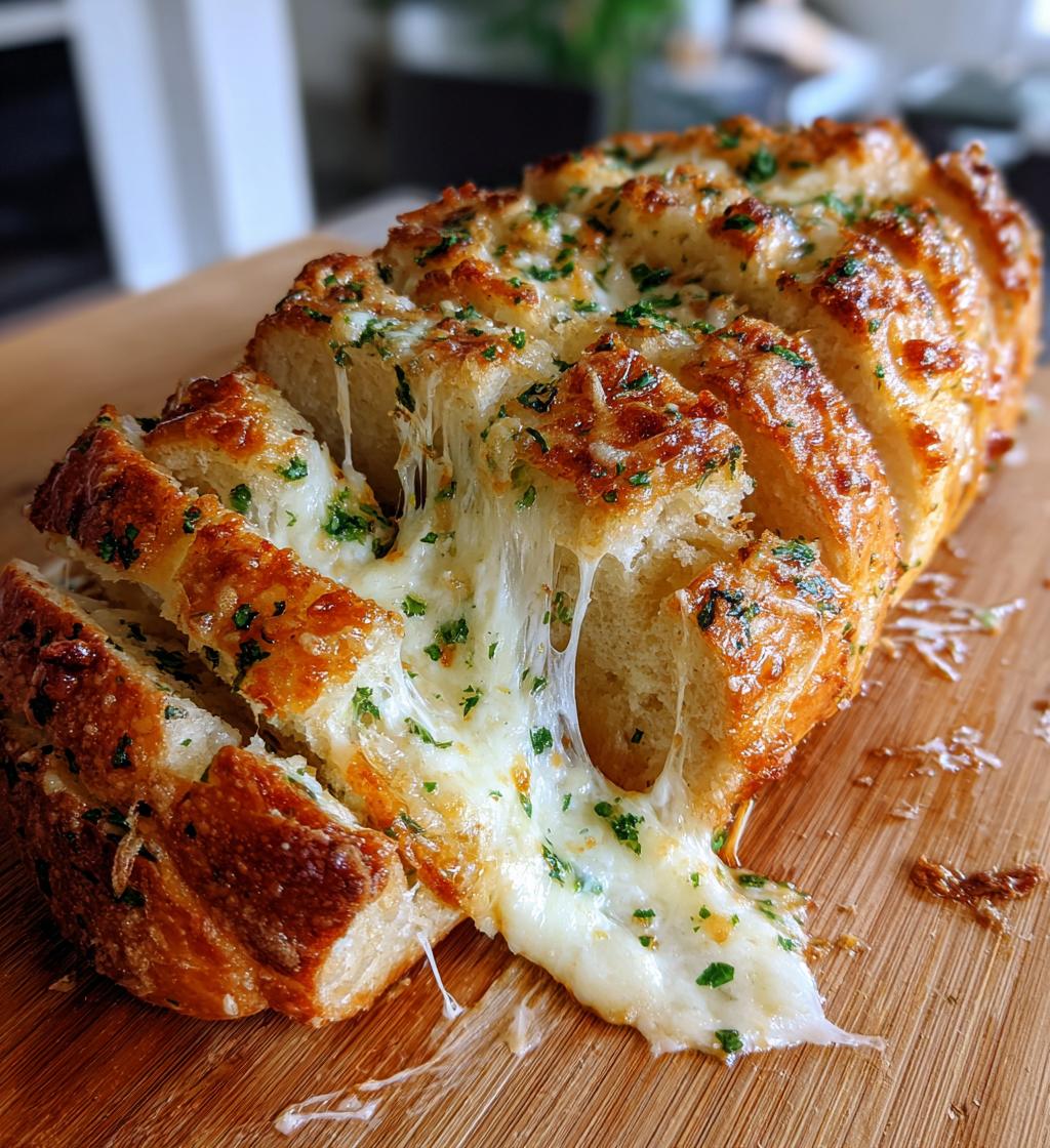 Irresistible Cheesy Garlic Bread Pull-Apart Loaf with 6 Ingredients