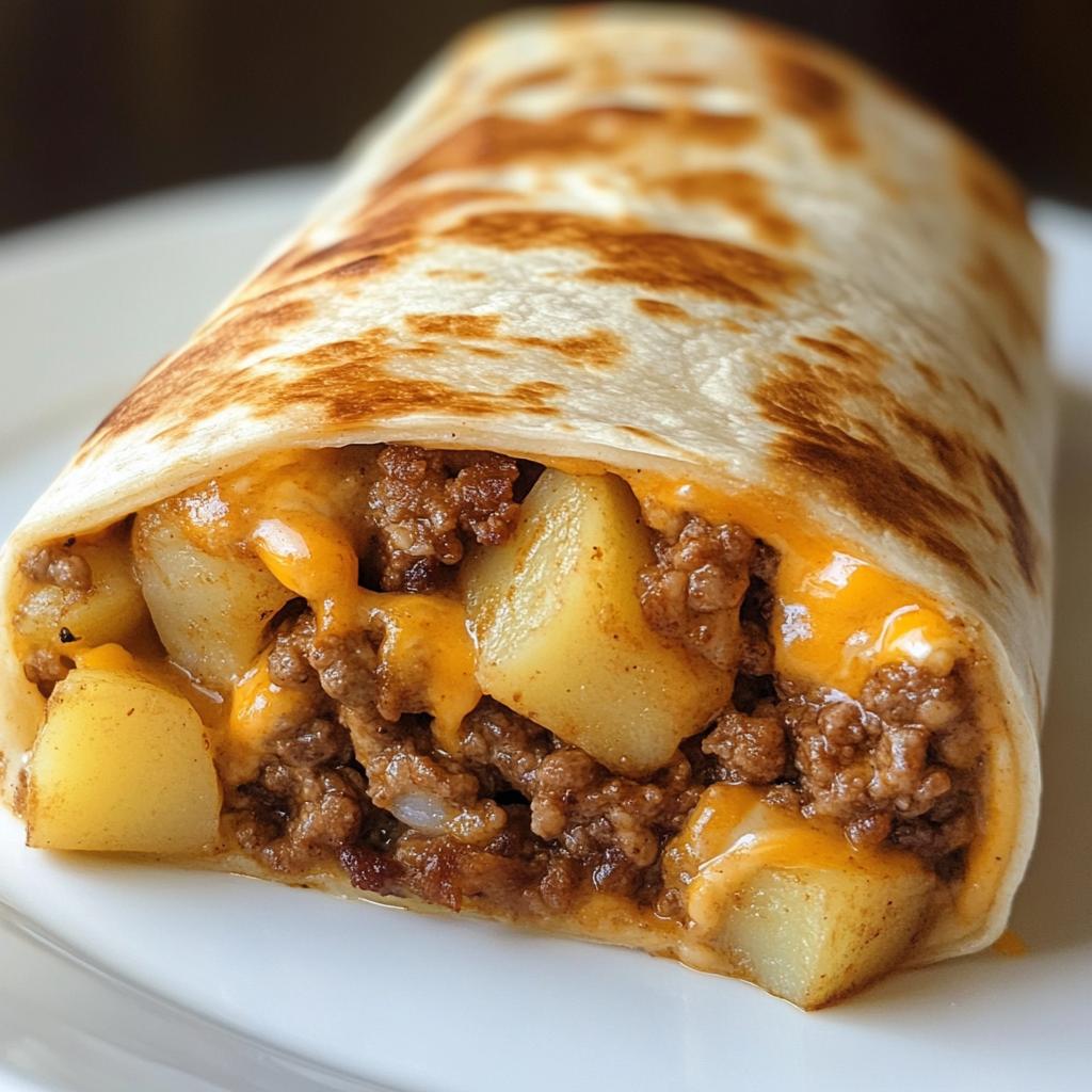 35-Minute Cheesy Potato Burritos with Beef – Irresistible!