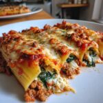 Creamy Beef and Spinach Cannelloni