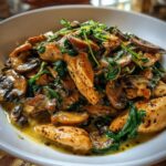 Creamy Chicken Mushroom Spinach Skillet (Easy & Delicious)