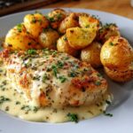 Creamy Garlic Chicken & Roasted Potatoes: Easy 30-Minute Dinner