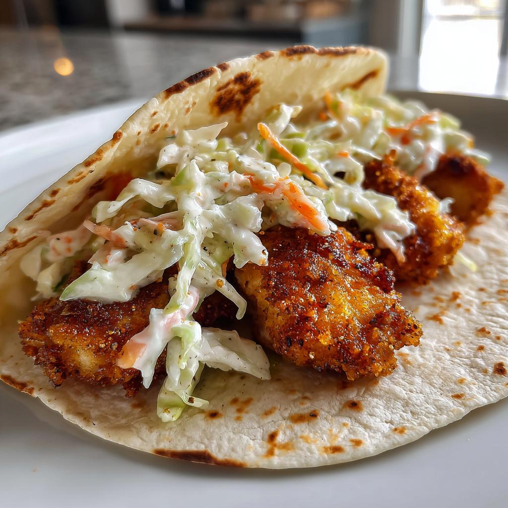 35-Minute Crispy Fried Chicken Tacos with Irresistible Ranch Slaw