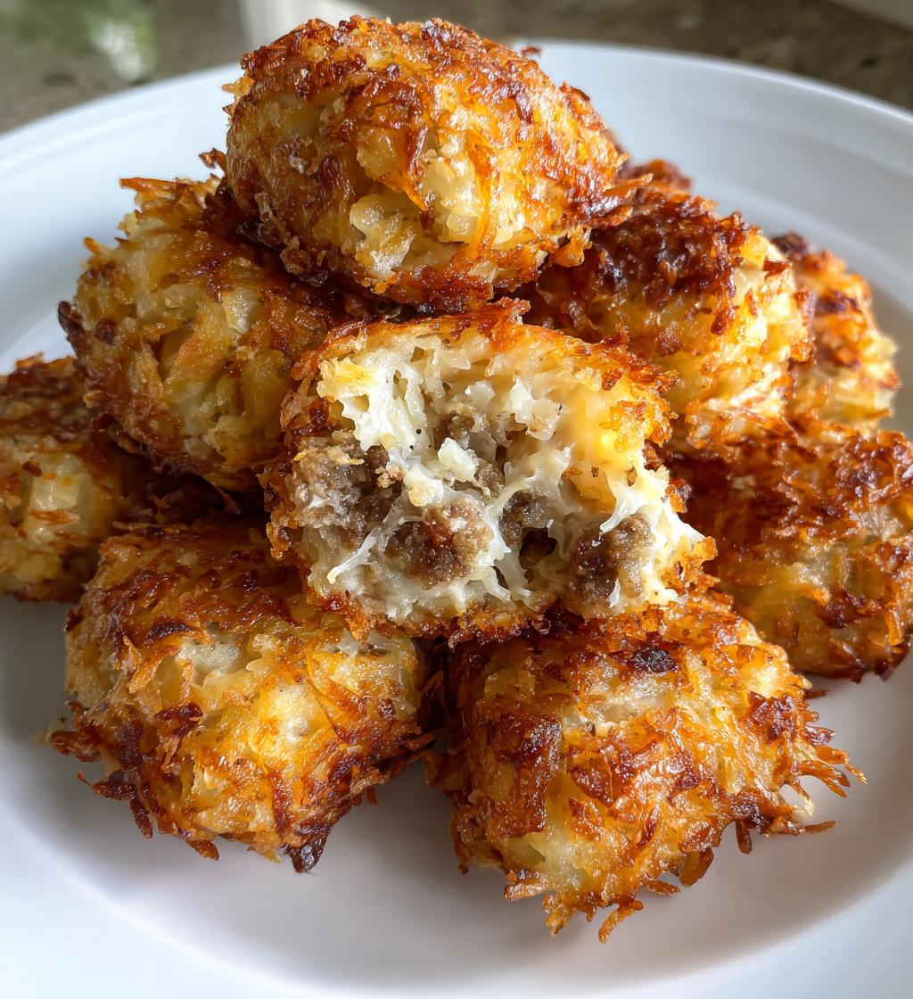 25-Minute Crispy Hashbrown and Sausage Bites – Addictive Delight