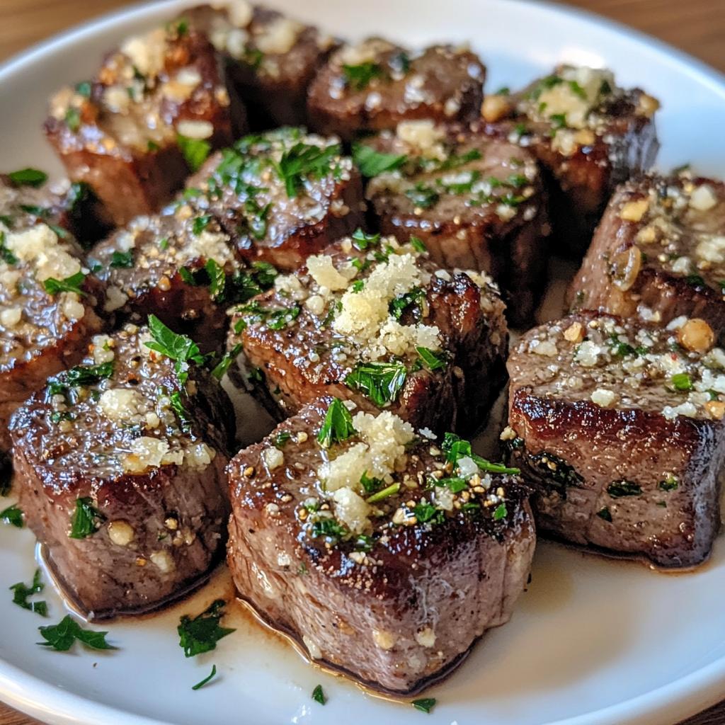 20-Minute Garlic Butter Parmesan Steak Bites – Juicy & Irresistible