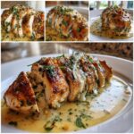 Golden Stuffed Chicken Breasts in Luxurious Garlic Parmesan Sauce