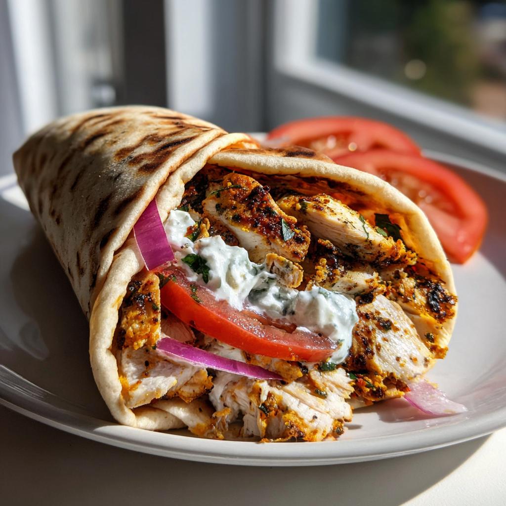 30-Min Greek Chicken Gyro: Irresistible Garlicky Goodness