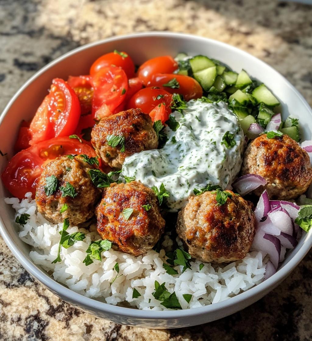 Juicy Greek Meatball Bowl Recipe Ready in 30 Minutes