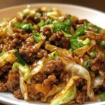 Healthy Chinese Ground Beef & Cabbage Stir Fry