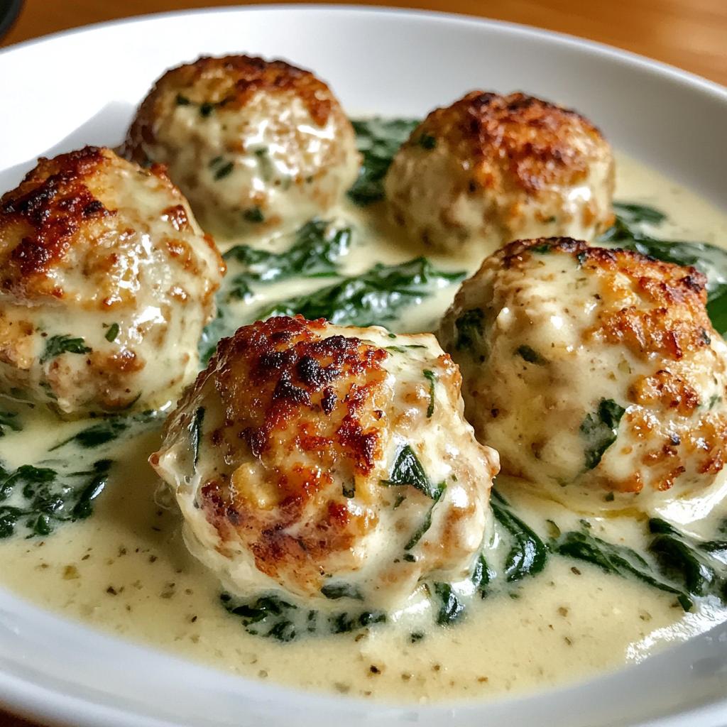 “`
40-Minute Baked Chicken Ricotta Meatballs with Spinach Alfredo Sauce
“`