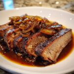 Juicy 3-Hour Tender Beef Brisket with Aromatic Balsamic Onion Sauce