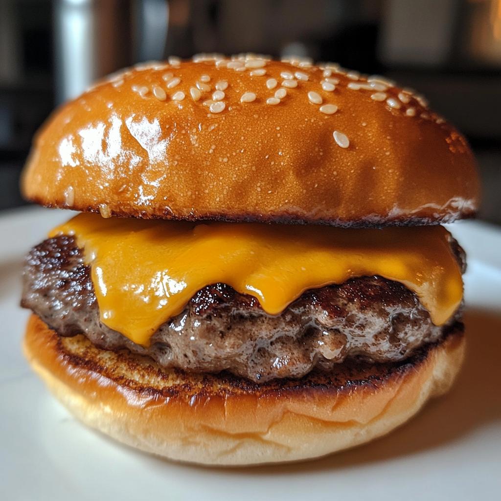 Juicy Beef Burger Recipe with Melted Cheddar Heaven