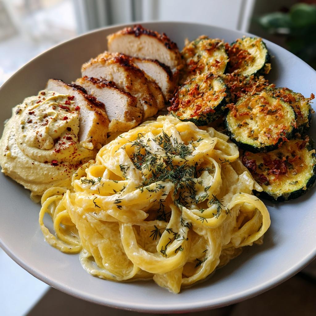 Lemon Dill Chicken Alfredo: 35-Minute Bliss with Crispy Zucchini