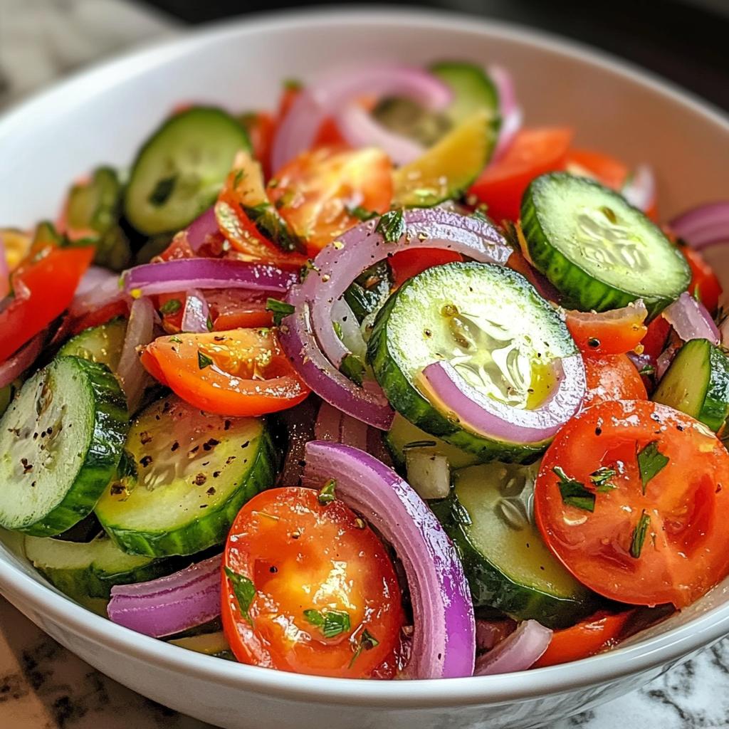 15-Minute Marinated Cucumbers Onions Tomatoes – Irresistible Crunch
