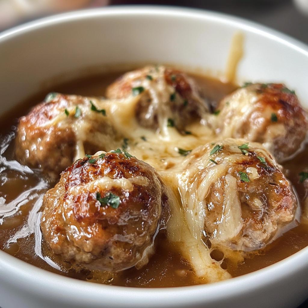 Hearty Meatballs with French Onion Soup in 45 Minutes
