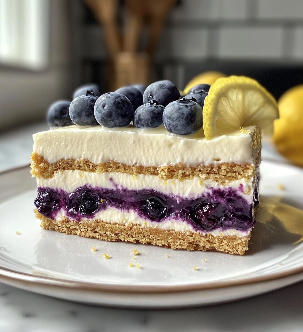 No-Bake Lemon dazzling Blueberry cream Cake - detail 1