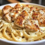 One-Pot Chicken Linguine with Garlic Mozzarella Sauce