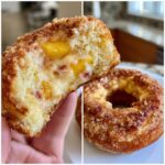 Peach Cobbler Cheesecake-Stuffed Donuts