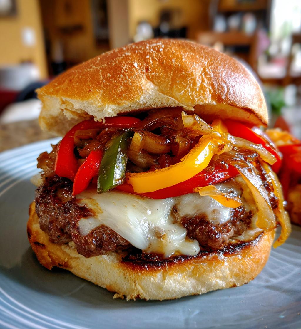 Irresistible 30-Minute Philly Cheese Steak Burgers Recipe