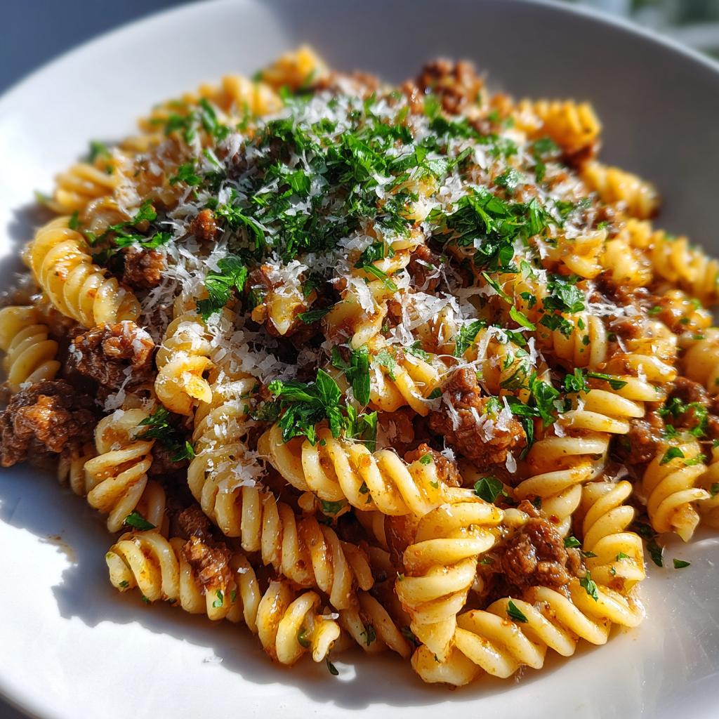 30-Minute Rotini Pasta with Garlic Butter Sauce & Beef – Irresistible!