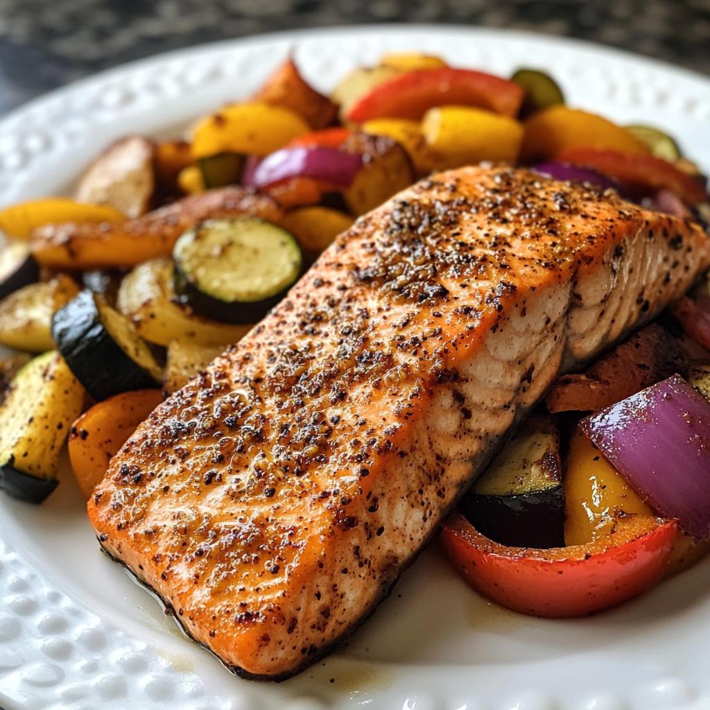35-Minute Spicy Cajun Salmon with Roasted Veggies – Irresistible!