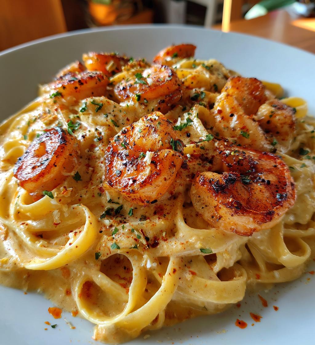 Spicy Cajun Shrimp Alfredo Pasta in 25 Minutes Flat