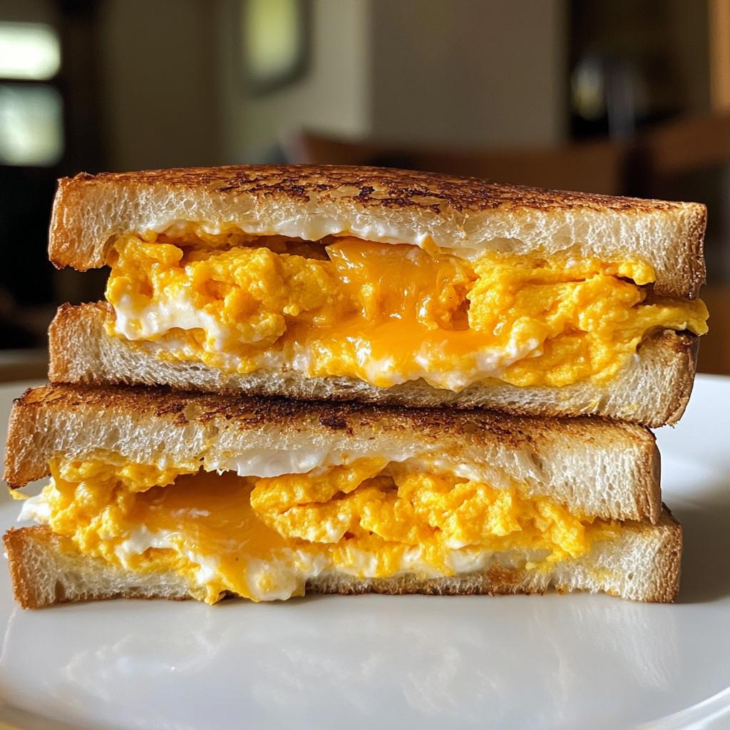 Spicy Cheddar & Cream Cheese Egg Sandwich in 15 Minutes