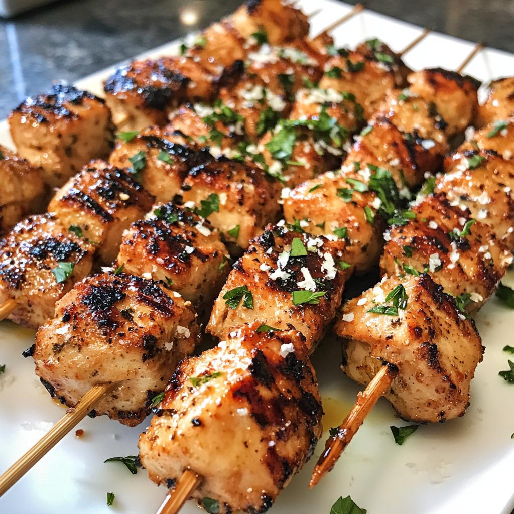Spicy Garlic Parmesan Chicken Skewers Recipe