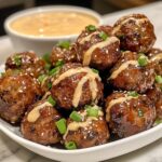 Tender Korean BBQ Meatballs with Spicy Mayo Dip