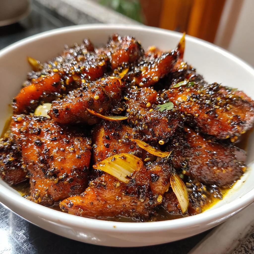 black pepper chicken - detail 1