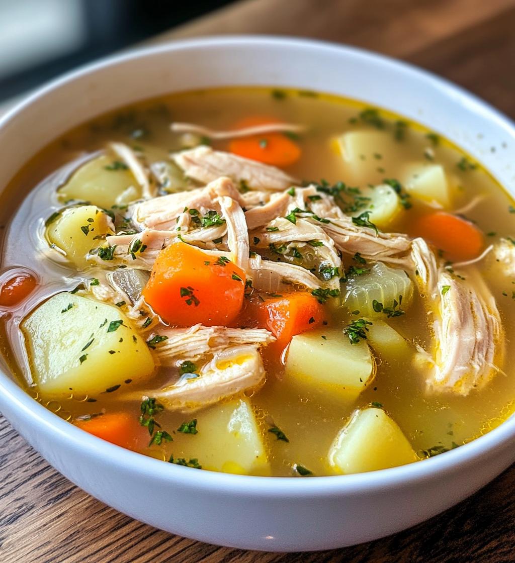 chicken soup with potatoes - detail 1