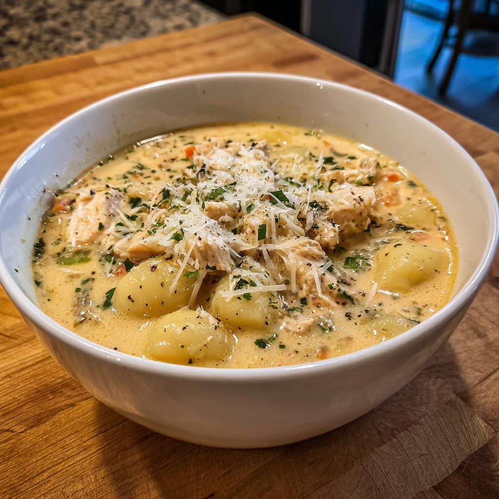 30-Minute Creamy Garlic Chicken Gnocchi Soup Worth Obsessing Over