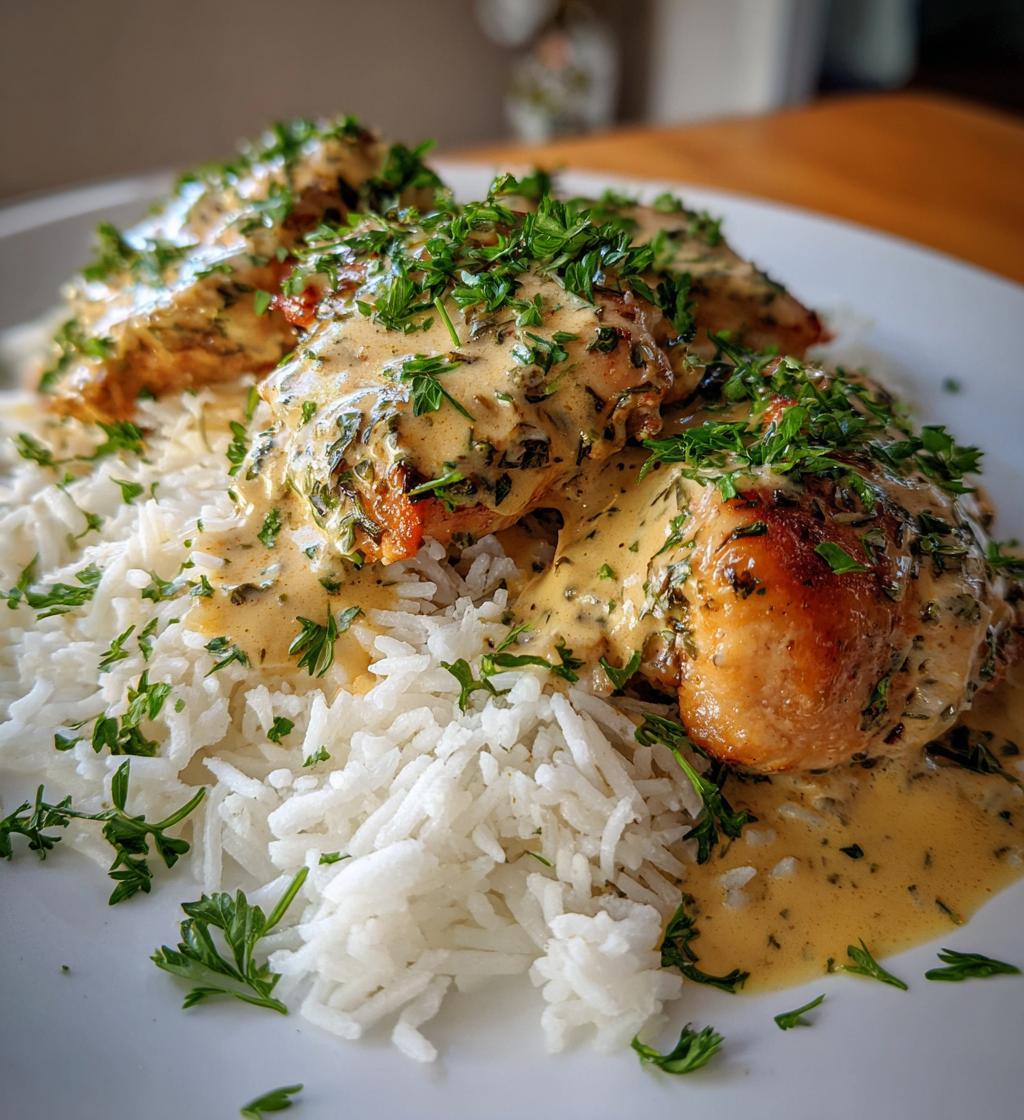 creamy herb chicken basmati rice - detail 1
