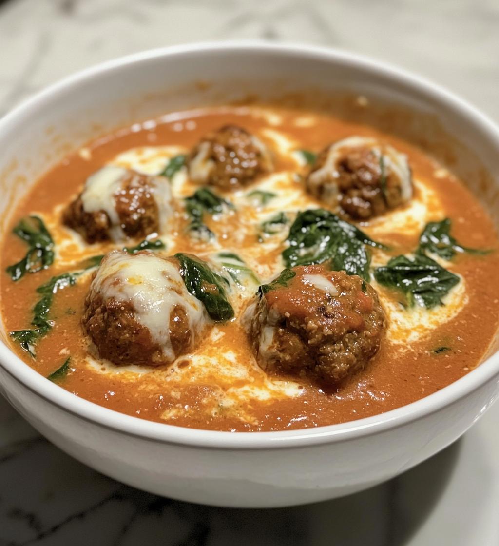 creamy italian meatball soup - detail 1