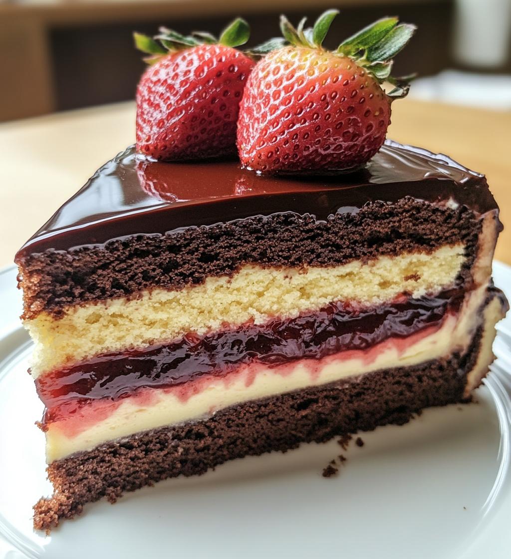 decadent german erdbeer donauwelle cake - detail 1