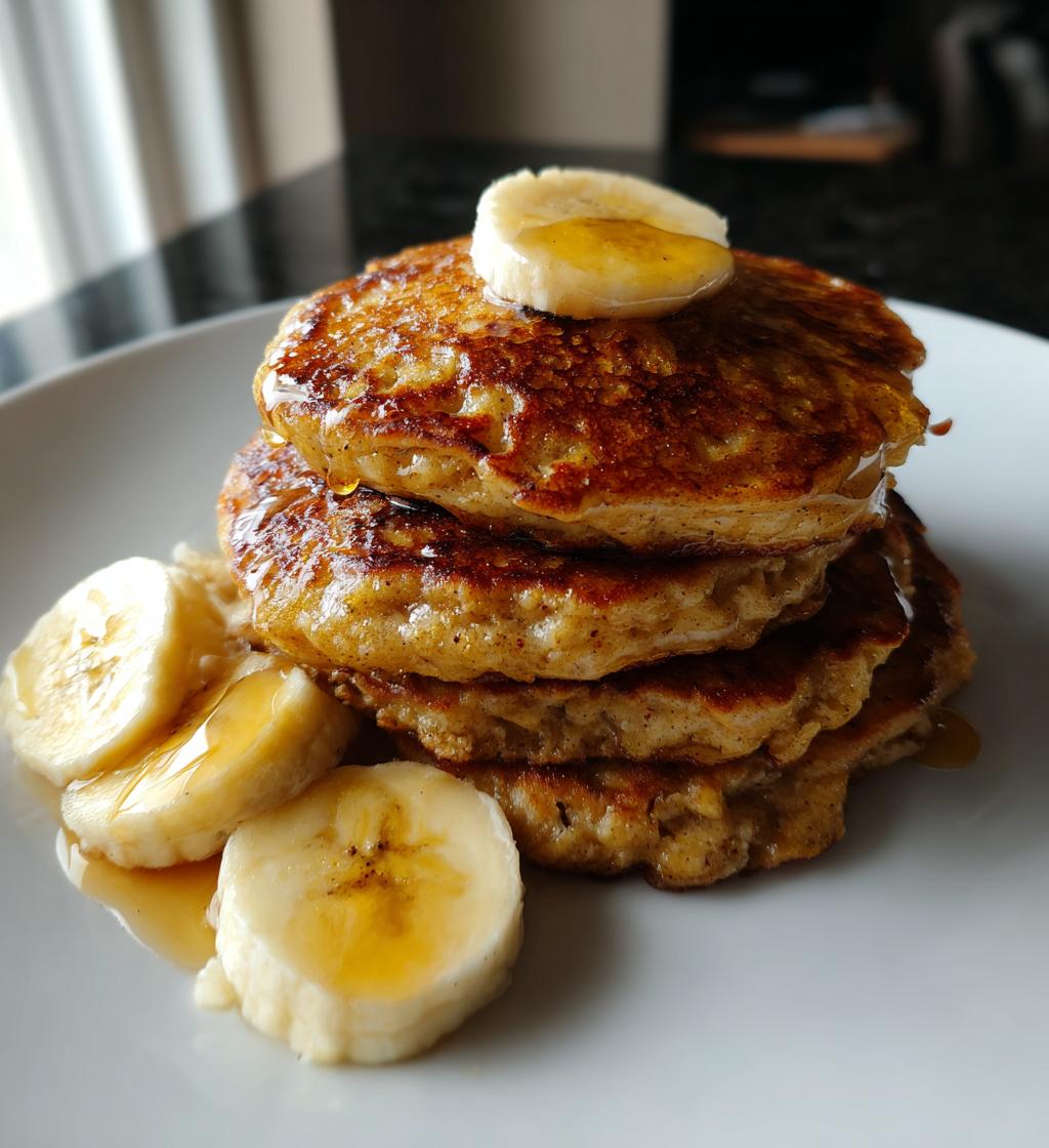 fluffy baked banana pancakes - detail 1