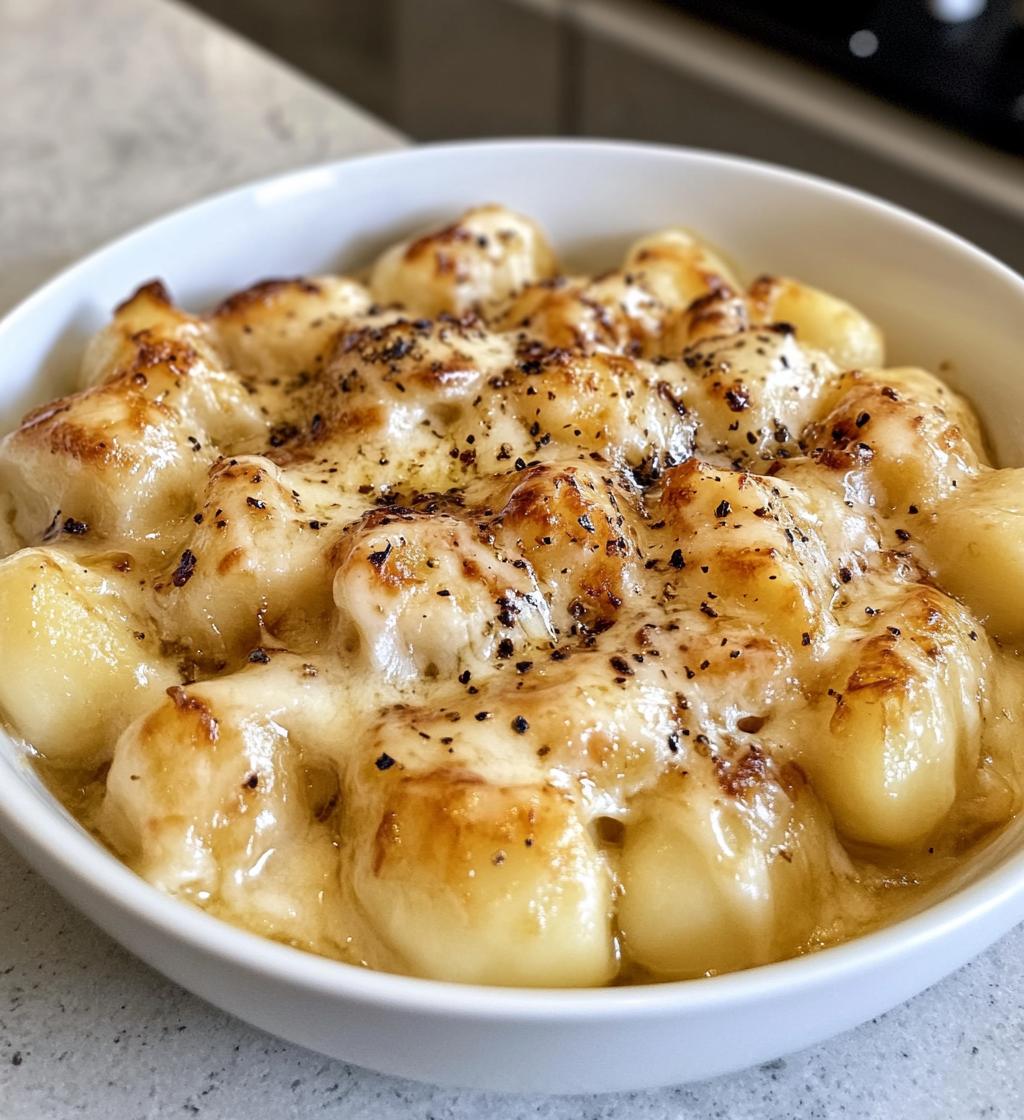 gnocchi with caramelized onions and gruyere - detail 1