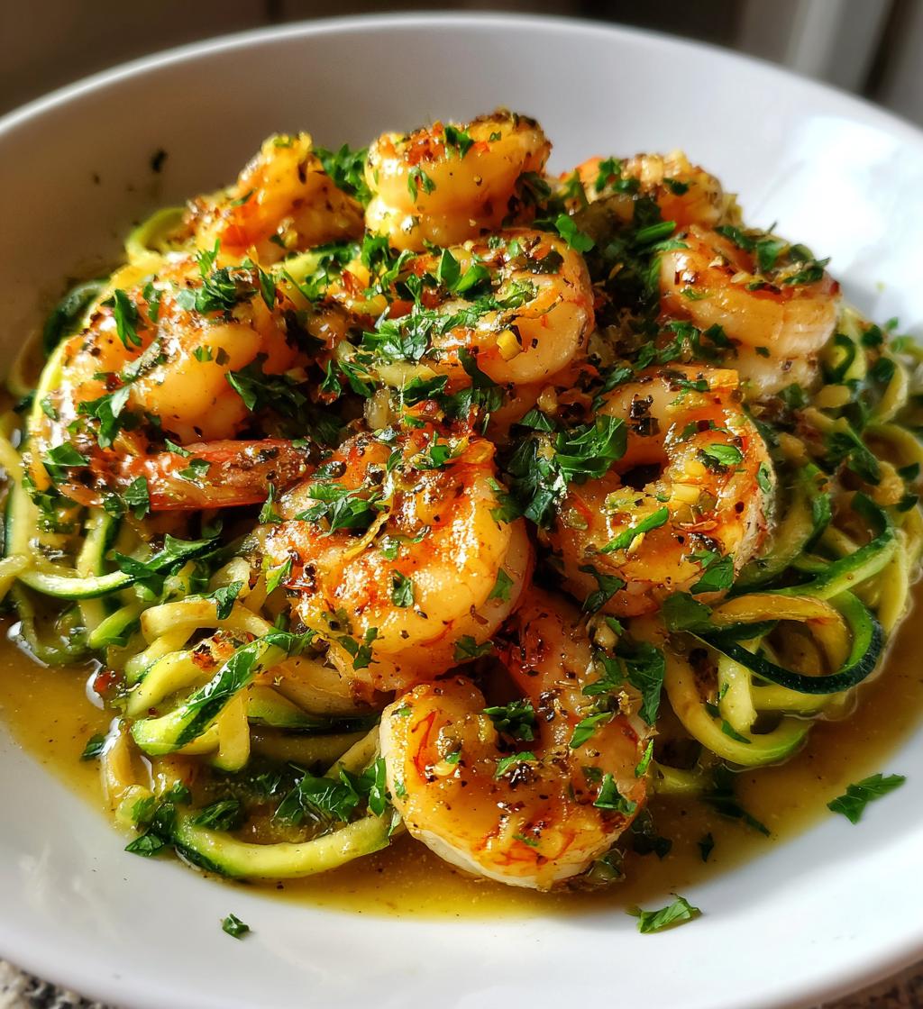 25-Minute Lemon Garlic Shrimp Zucchini Noodle Perfection