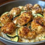 mouthwatering Garlic Chili Oil Chicken Bites Cajun Alfredo with Charred Zucchini Twists