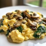 mushroom spinach scrambled eggs