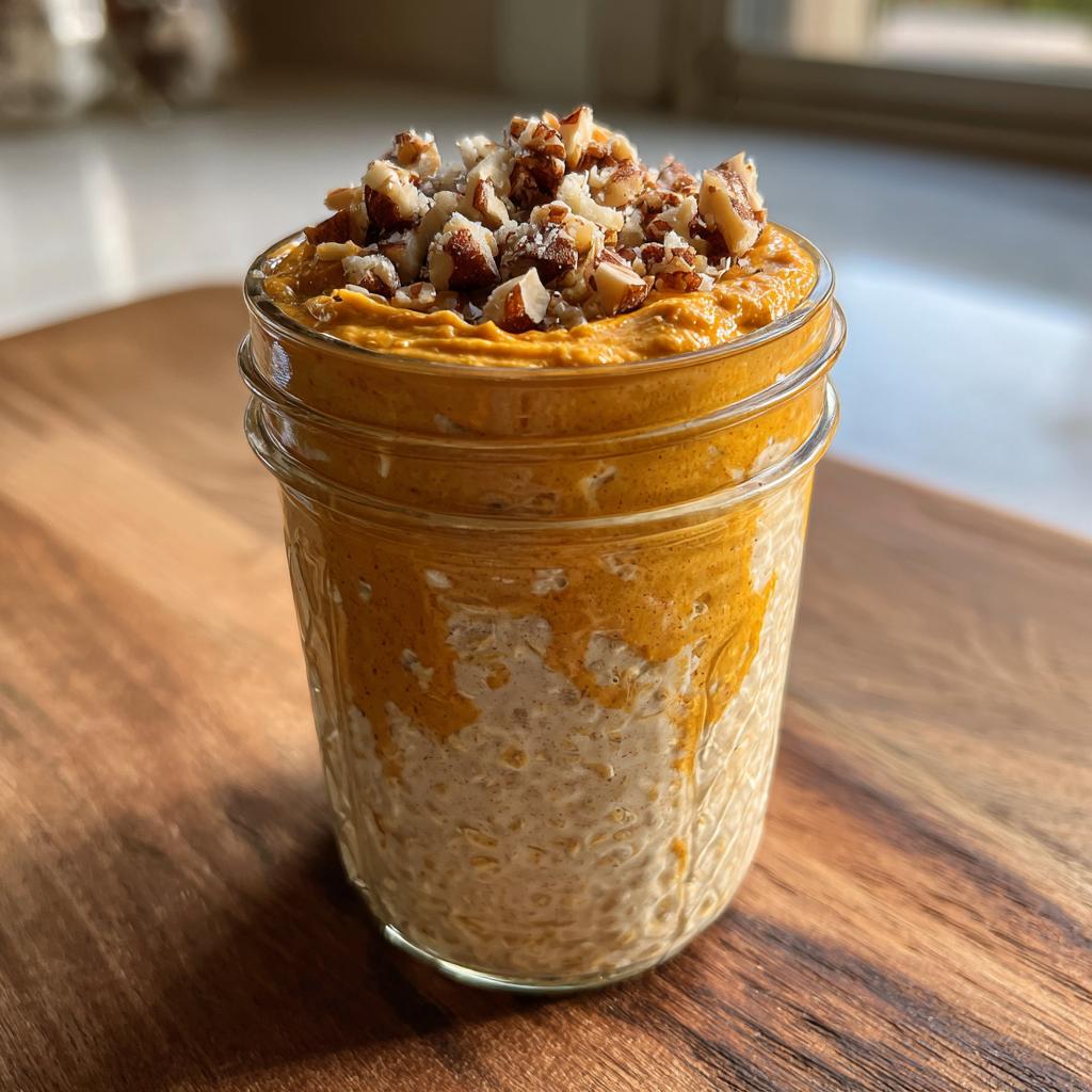 Creamy Pumpkin Pie Overnight Oats in 5 Minutes