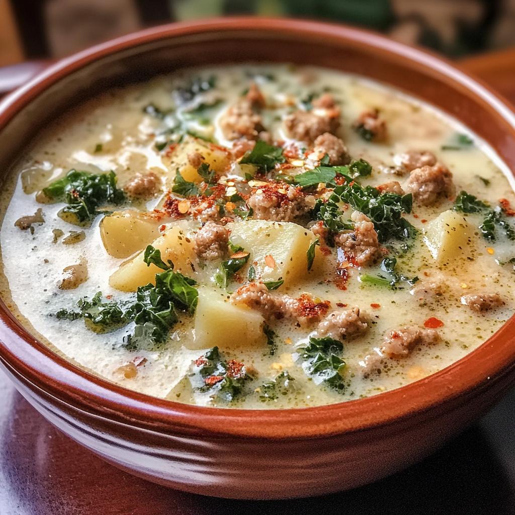 savory italian zuppa toscana soup - detail 1