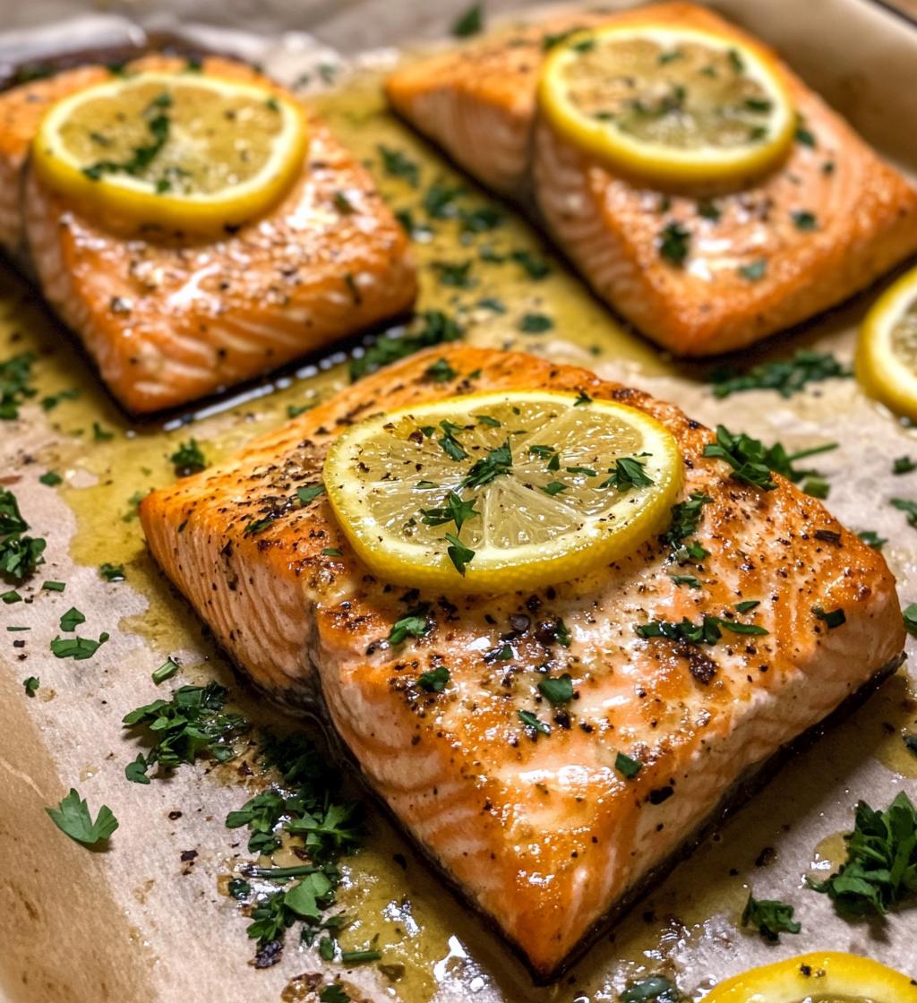 sheet pan lemon garlic butter salmon - detail 1