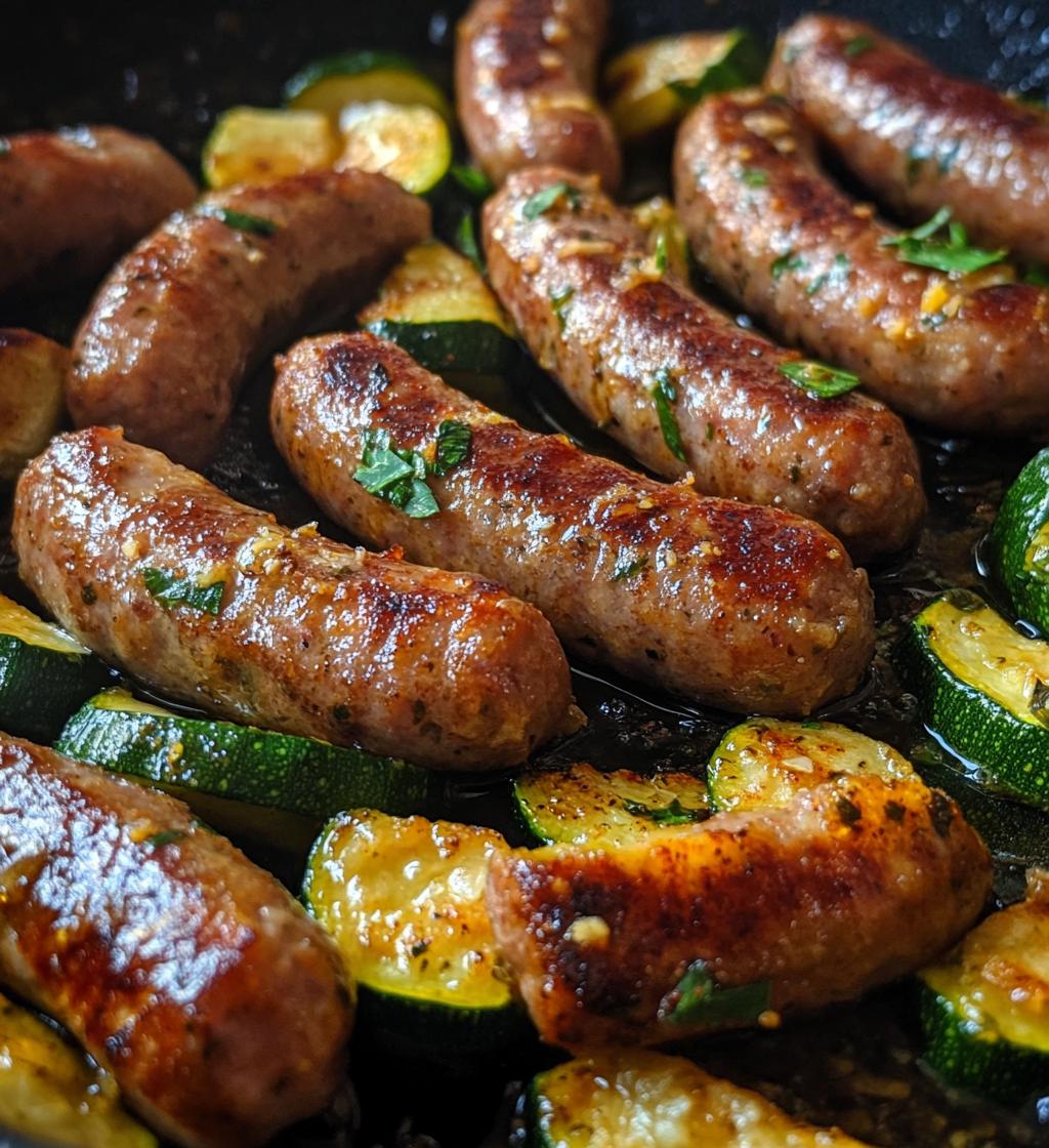 skillet sausage and zucchini - detail 1