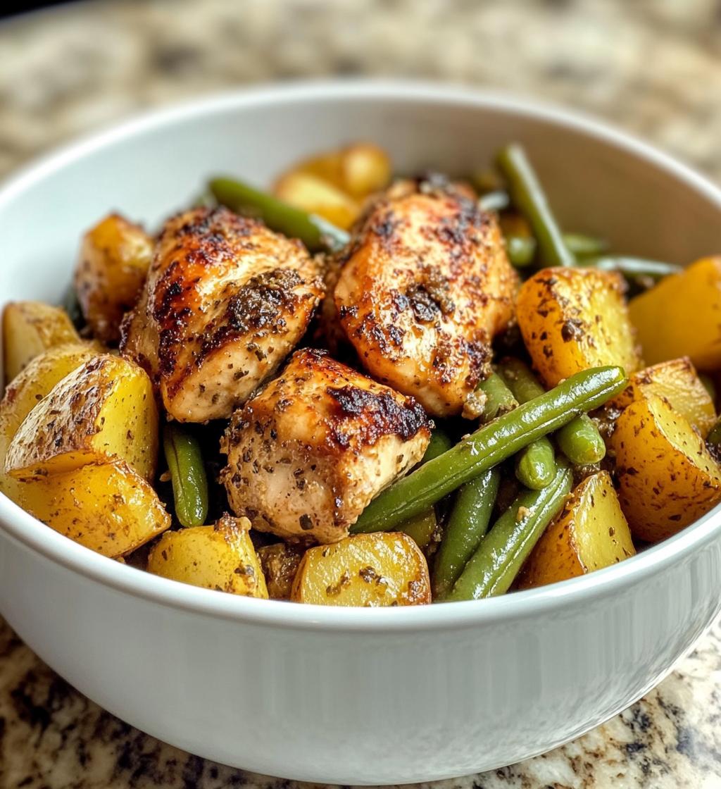 slow cooker seasoned chicken green beans and potatoes - detail 1