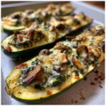 spinach mushroom and ricotta stuffed zucchini boats
