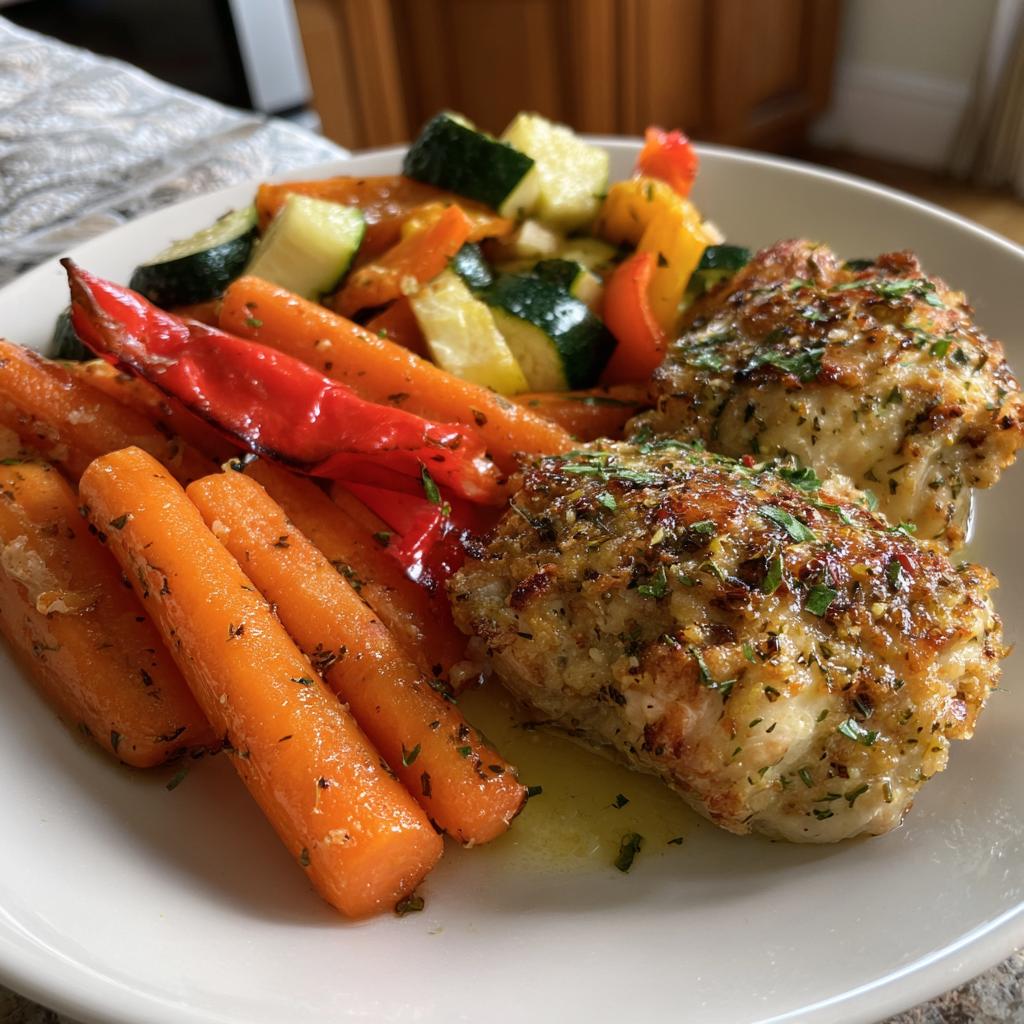 Baked Garlic Herb Chicken with Roasted Vegetables
