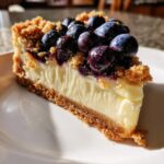 Blueberry Cream Cheesecake with Crumbles