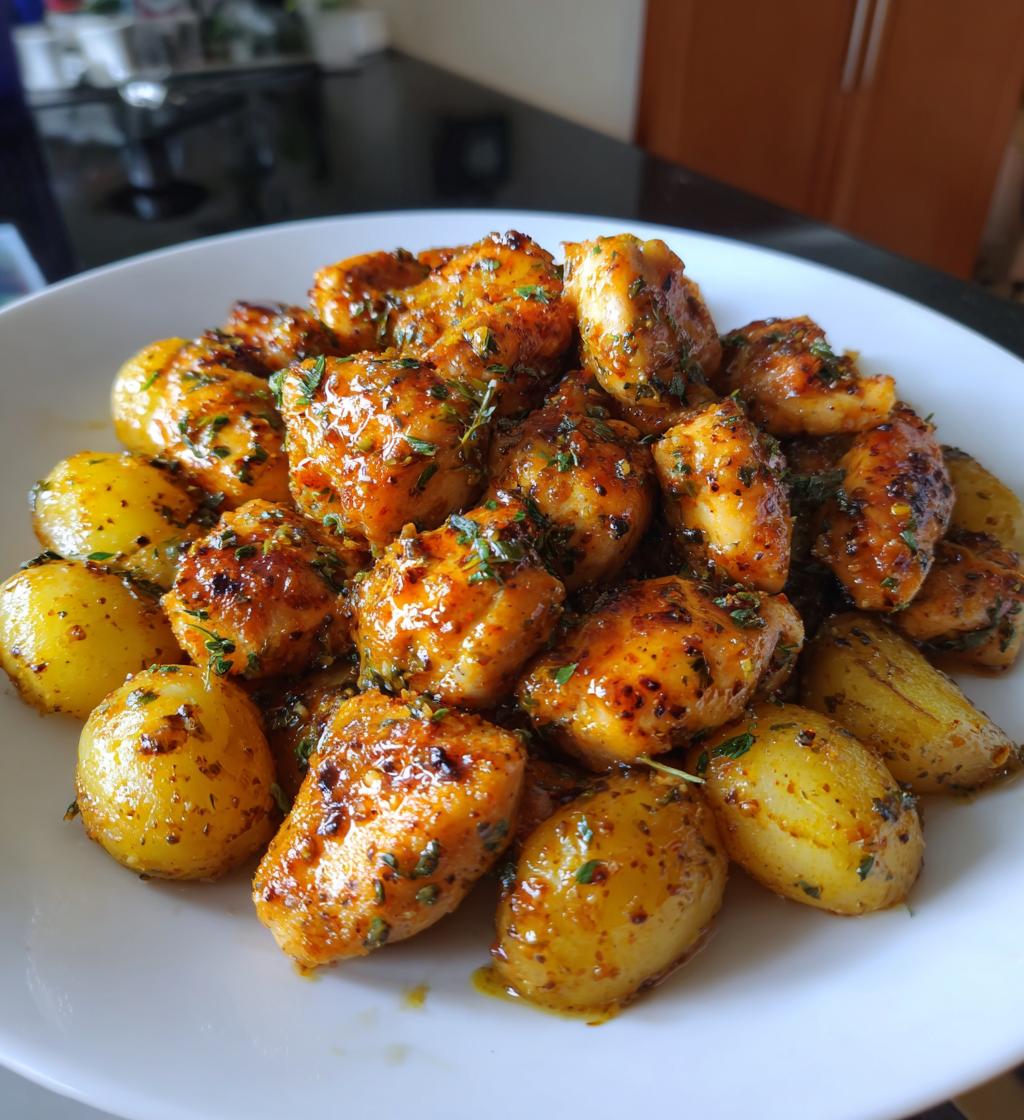 Butter Garlic Chicken and Potato Bites